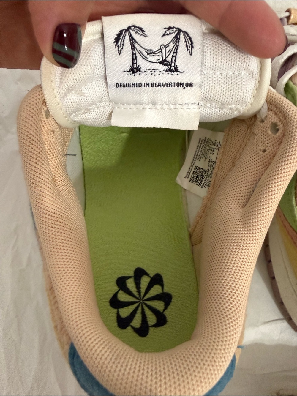 Nike Peach Mesh Sneakers with Lime Green Insole